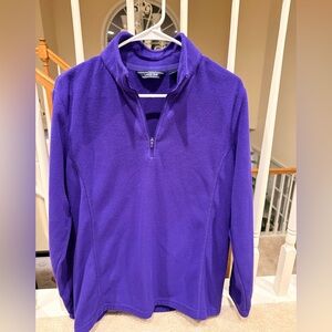 Lands' End Women's 1/4 Zip Fleece Rich Purple